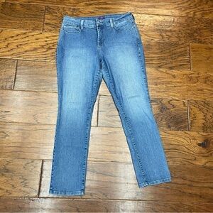 NYDJ women’s slim straight plain blue jeans